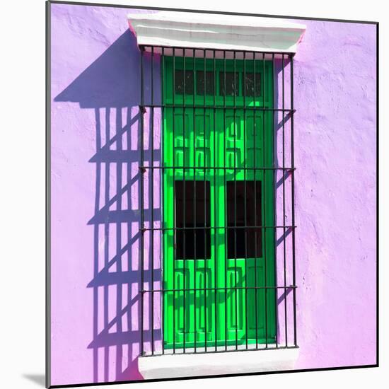 ¡Viva Mexico! Square Collection - Green Window in Campeche-Philippe Hugonnard-Mounted Photographic Print