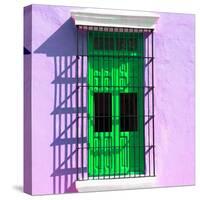 ¡Viva Mexico! Square Collection - Green Window in Campeche-Philippe Hugonnard-Stretched Canvas