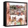 ¡Viva Mexico! Square Collection - Guanajuato Colorful City IV-Philippe Hugonnard-Framed Stretched Canvas