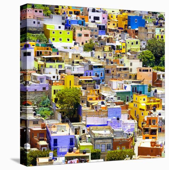 ¡Viva Mexico! Square Collection - Guanajuato Colorful Cityscape I-Philippe Hugonnard-Stretched Canvas