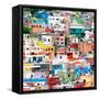 ¡Viva Mexico! Square Collection - Guanajuato Colorful Cityscape III-Philippe Hugonnard-Framed Stretched Canvas