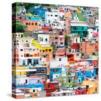 ¡Viva Mexico! Square Collection - Guanajuato Colorful Cityscape III-Philippe Hugonnard-Stretched Canvas