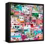 ¡Viva Mexico! Square Collection - Guanajuato Colorful Cityscape IV-Philippe Hugonnard-Framed Stretched Canvas