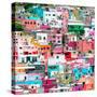 ¡Viva Mexico! Square Collection - Guanajuato Colorful Cityscape IV-Philippe Hugonnard-Stretched Canvas