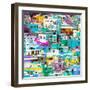 ¡Viva Mexico! Square Collection - Guanajuato Colorful Cityscape V-Philippe Hugonnard-Framed Photographic Print