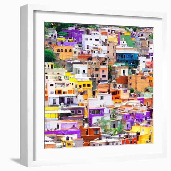 ¡Viva Mexico! Square Collection - Guanajuato Colorful Cityscape VI-Philippe Hugonnard-Framed Photographic Print