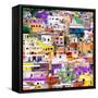 ¡Viva Mexico! Square Collection - Guanajuato Colorful Cityscape VI-Philippe Hugonnard-Framed Stretched Canvas