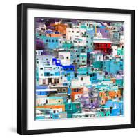 ¡Viva Mexico! Square Collection - Guanajuato Colorful Cityscape VII-Philippe Hugonnard-Framed Photographic Print