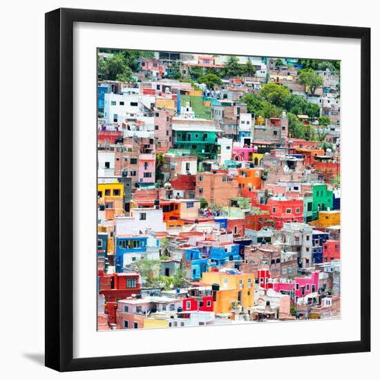 ¡Viva Mexico! Square Collection - Guanajuato Colorful Cityscape VIII-Philippe Hugonnard-Framed Photographic Print