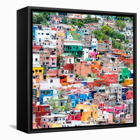 ¡Viva Mexico! Square Collection - Guanajuato Colorful Cityscape VIII-Philippe Hugonnard-Framed Stretched Canvas