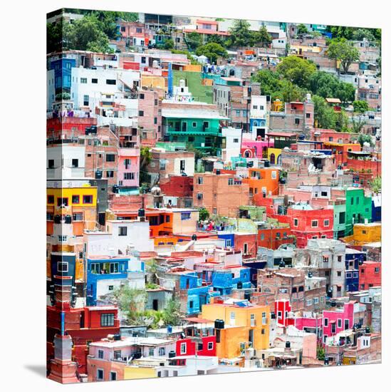 ¡Viva Mexico! Square Collection - Guanajuato Colorful Cityscape VIII-Philippe Hugonnard-Stretched Canvas