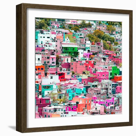 ¡Viva Mexico! Square Collection - Guanajuato Colorful Cityscape X-Philippe Hugonnard-Framed Photographic Print