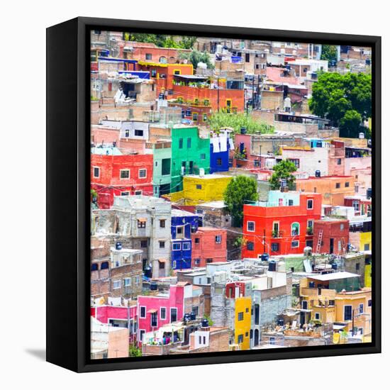 ¡Viva Mexico! Square Collection - Guanajuato Colorful Cityscape XI-Philippe Hugonnard-Framed Stretched Canvas