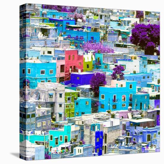 ¡Viva Mexico! Square Collection - Guanajuato Colorful Cityscape XII-Philippe Hugonnard-Stretched Canvas