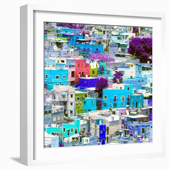 ¡Viva Mexico! Square Collection - Guanajuato Colorful Cityscape XII-Philippe Hugonnard-Framed Photographic Print