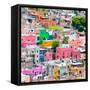 ¡Viva Mexico! Square Collection - Guanajuato Colorful Cityscape XIII-Philippe Hugonnard-Framed Stretched Canvas