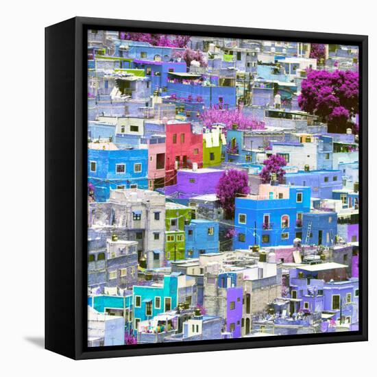 ¡Viva Mexico! Square Collection - Guanajuato Colorful Cityscape XIV-Philippe Hugonnard-Framed Stretched Canvas
