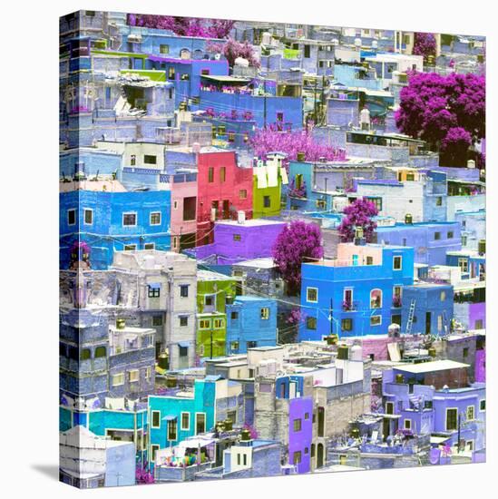 ¡Viva Mexico! Square Collection - Guanajuato Colorful Cityscape XIV-Philippe Hugonnard-Stretched Canvas