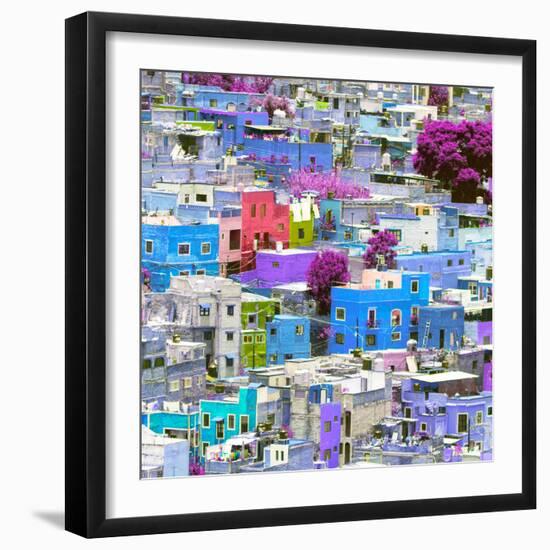 ¡Viva Mexico! Square Collection - Guanajuato Colorful Cityscape XIV-Philippe Hugonnard-Framed Photographic Print