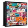 ¡Viva Mexico! Square Collection - Guanajuato Colorful Cityscape XIX-Philippe Hugonnard-Framed Stretched Canvas