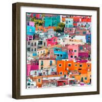 ¡Viva Mexico! Square Collection - Guanajuato Colorful Cityscape XIX-Philippe Hugonnard-Framed Photographic Print