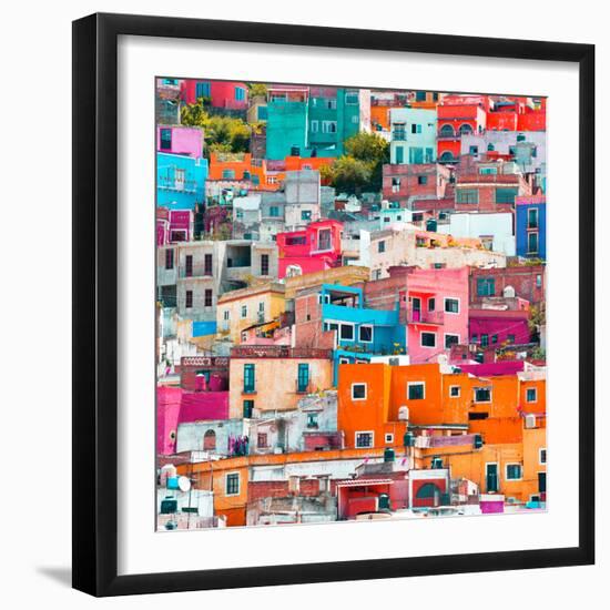 ¡Viva Mexico! Square Collection - Guanajuato Colorful Cityscape XIX-Philippe Hugonnard-Framed Photographic Print