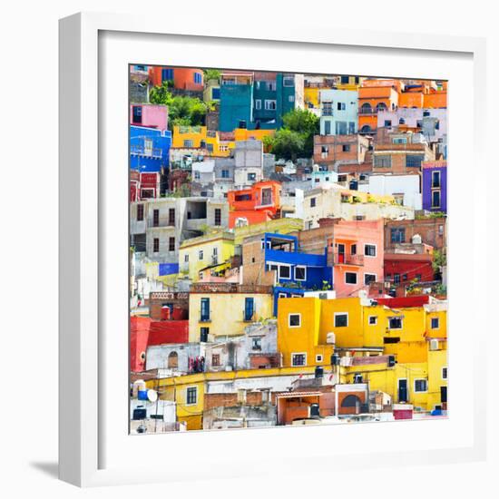 ¡Viva Mexico! Square Collection - Guanajuato Colorful Cityscape XVII-Philippe Hugonnard-Framed Photographic Print