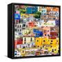 ¡Viva Mexico! Square Collection - Guanajuato Colorful Cityscape XVII-Philippe Hugonnard-Framed Stretched Canvas
