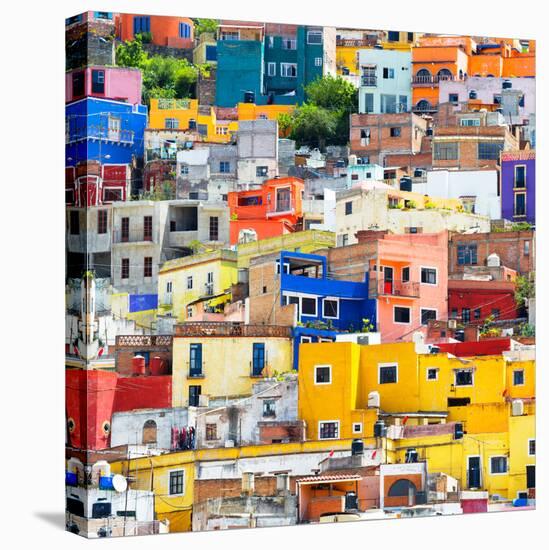¡Viva Mexico! Square Collection - Guanajuato Colorful Cityscape XVII-Philippe Hugonnard-Stretched Canvas