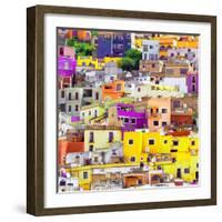 ¡Viva Mexico! Square Collection - Guanajuato Colorful Cityscape XVIII-Philippe Hugonnard-Framed Photographic Print