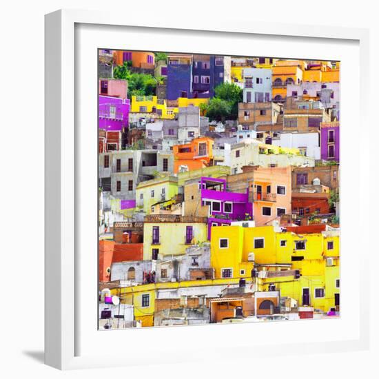 ¡Viva Mexico! Square Collection - Guanajuato Colorful Cityscape XVIII-Philippe Hugonnard-Framed Photographic Print