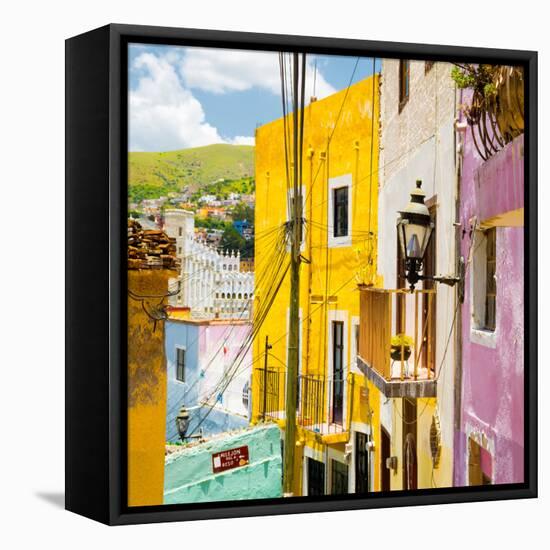 ¡Viva Mexico! Square Collection - Guanajuato Street Scene II-Philippe Hugonnard-Framed Stretched Canvas