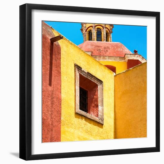 ¡Viva Mexico! Square Collection - Guanajuato Yellow Facades-Philippe Hugonnard-Framed Photographic Print