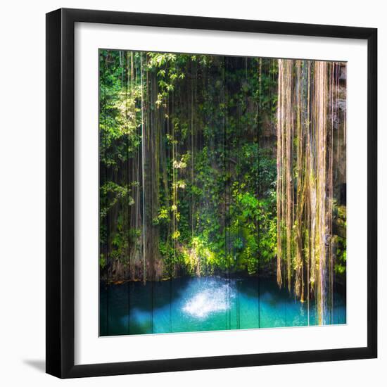 ¡Viva Mexico! Square Collection - Hanging Roots of Ik-Kil Cenote-Philippe Hugonnard-Framed Photographic Print