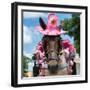 ¡Viva Mexico! Square Collection - Horse with a Pink Hat-Philippe Hugonnard-Framed Photographic Print