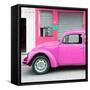 ¡Viva Mexico! Square Collection - Hot Pink VW Beetle and Pink Facade-Philippe Hugonnard-Framed Stretched Canvas