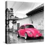 ?Viva Mexico! Square Collection - Hot Pink VW Beetle Car in San Cristobal de Las Casas-Philippe Hugonnard-Stretched Canvas