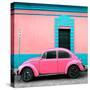 ¡Viva Mexico! Square Collection - Hot Pink VW Beetle - San Cristobal-Philippe Hugonnard-Stretched Canvas