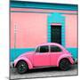 ¡Viva Mexico! Square Collection - Hot Pink VW Beetle - San Cristobal-Philippe Hugonnard-Mounted Photographic Print