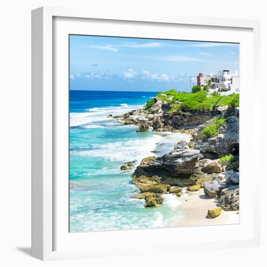 ¡Viva Mexico! Square Collection - Isla Mujeres Coastline-Philippe Hugonnard-Framed Photographic Print