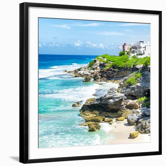 ¡Viva Mexico! Square Collection - Isla Mujeres Coastline-Philippe Hugonnard-Framed Photographic Print