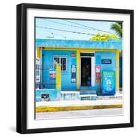 ¡Viva Mexico! Square Collection - "La Esquina" Blue Supermarket - Cancun-Philippe Hugonnard-Framed Photographic Print