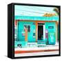 ¡Viva Mexico! Square Collection - "La Esquina" Coral Green Supermarket - Cancun-Philippe Hugonnard-Framed Stretched Canvas