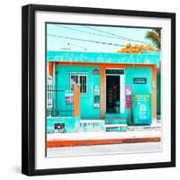 ¡Viva Mexico! Square Collection - "La Esquina" Coral Green Supermarket - Cancun-Philippe Hugonnard-Framed Photographic Print