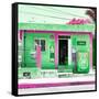 ¡Viva Mexico! Square Collection - "La Esquina" Green Supermarket - Cancun-Philippe Hugonnard-Framed Stretched Canvas