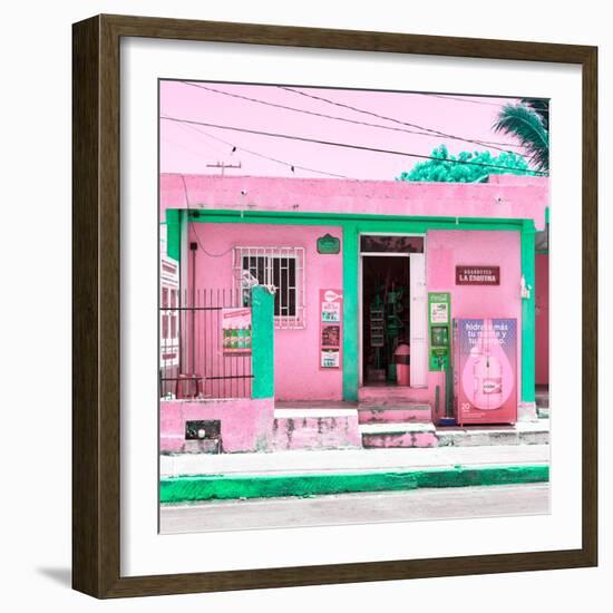 ¡Viva Mexico! Square Collection - "La Esquina" Pink Supermarket - Cancun-Philippe Hugonnard-Framed Photographic Print