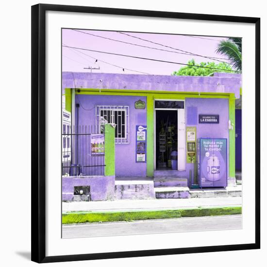 ¡Viva Mexico! Square Collection - "La Esquina" Purple Supermarket - Cancun-Philippe Hugonnard-Framed Photographic Print