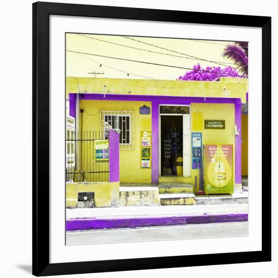 ¡Viva Mexico! Square Collection - "La Esquina" Yellow Supermarket - Cancun-Philippe Hugonnard-Framed Photographic Print