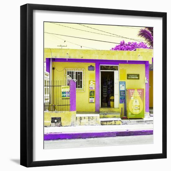 ¡Viva Mexico! Square Collection - "La Esquina" Yellow Supermarket - Cancun-Philippe Hugonnard-Framed Photographic Print