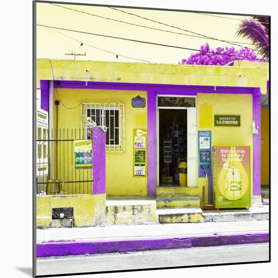 ¡Viva Mexico! Square Collection - "La Esquina" Yellow Supermarket - Cancun-Philippe Hugonnard-Mounted Photographic Print